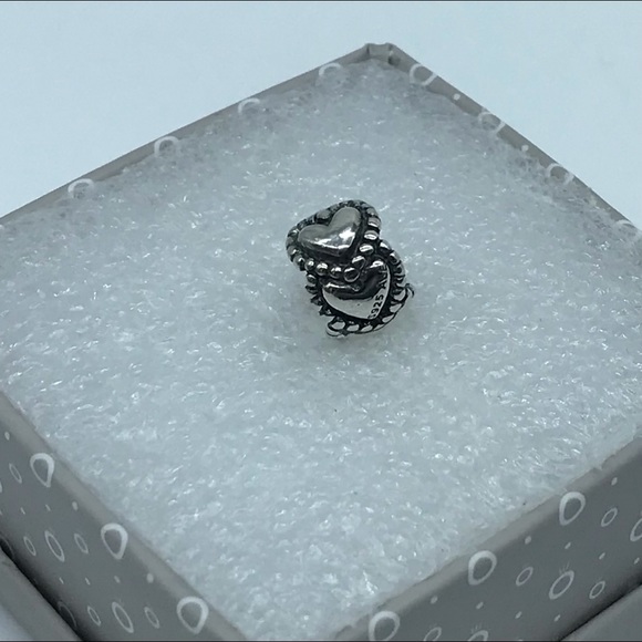 Pandora , “Dotted Heart “Silver Charm  #790448 A76-8 - Picture 3 of 4